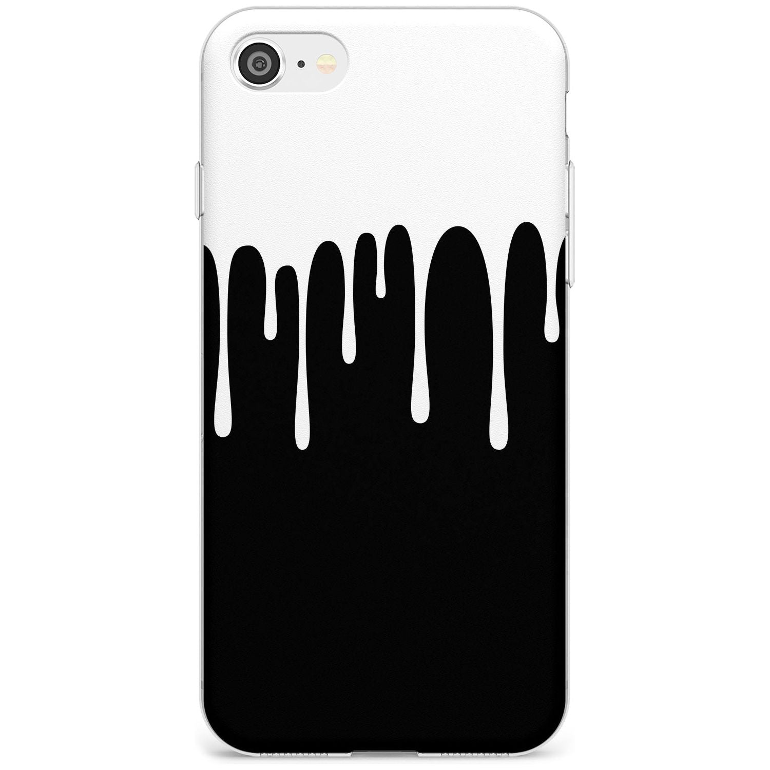 Melted Effect: White & Black iPhone Case Slim TPU Phone Case Warehouse SE 8 7 Plus
