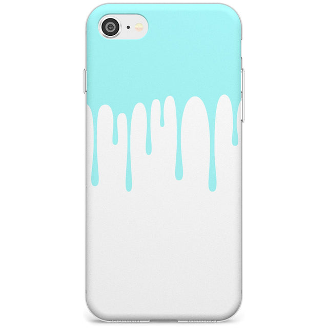 Melted Effect: Teal & White iPhone Case Slim TPU Phone Case Warehouse SE 8 7 Plus
