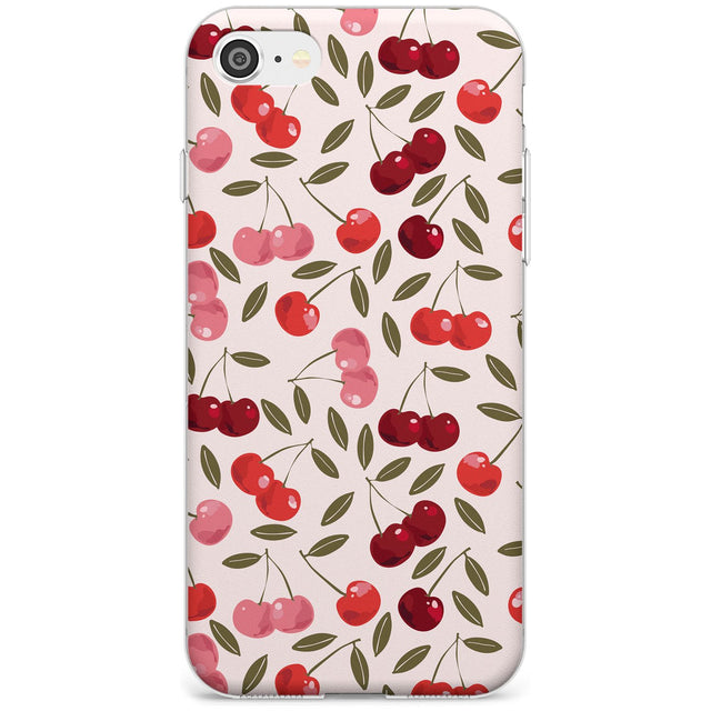 Fruity & Fun Patterns Cherries Phone Case iPhone 7/8 / Clear Case,iPhone SE / Clear Case Blanc Space