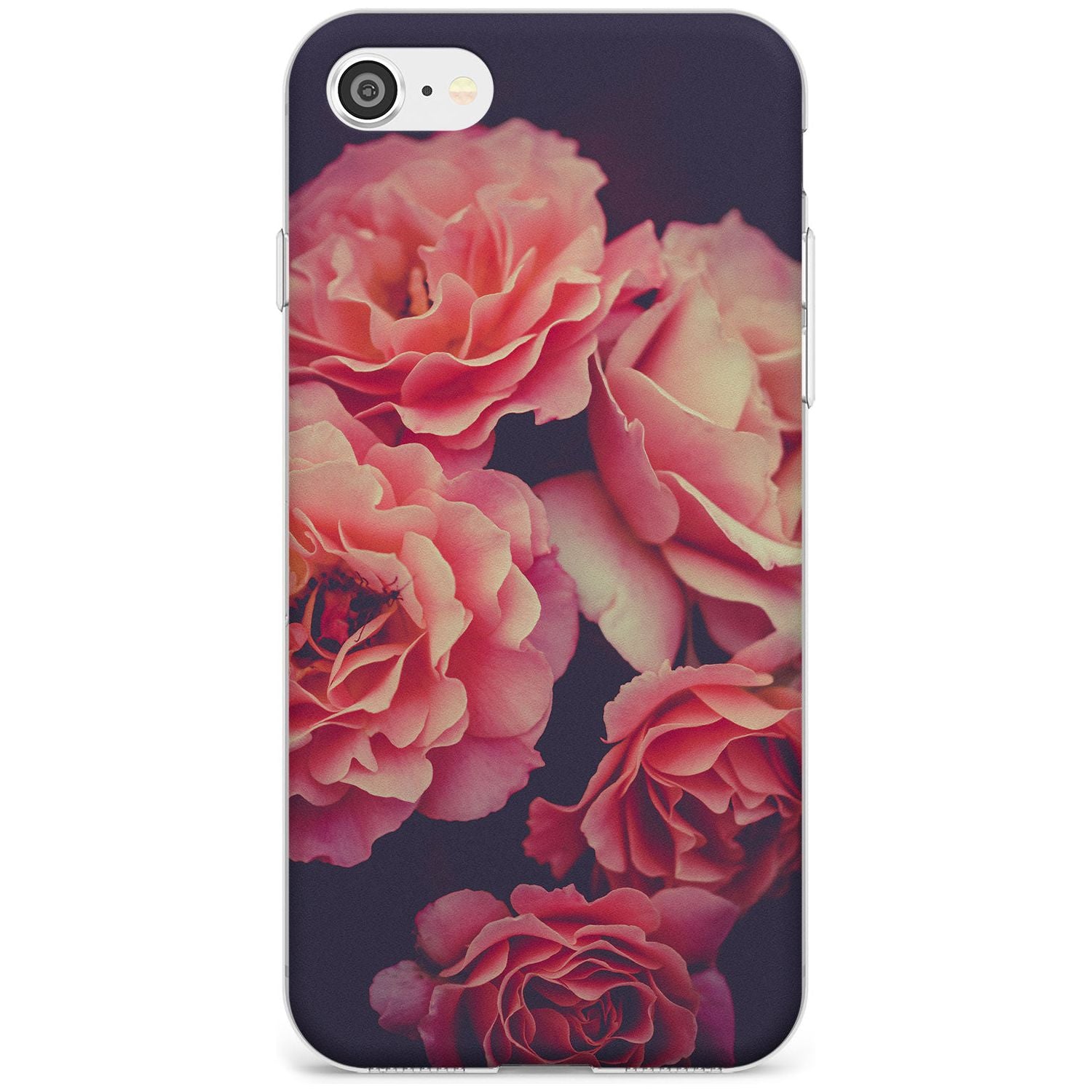 Pink Roses Photograph Slim TPU Phone Case for iPhone SE 8 7 Plus