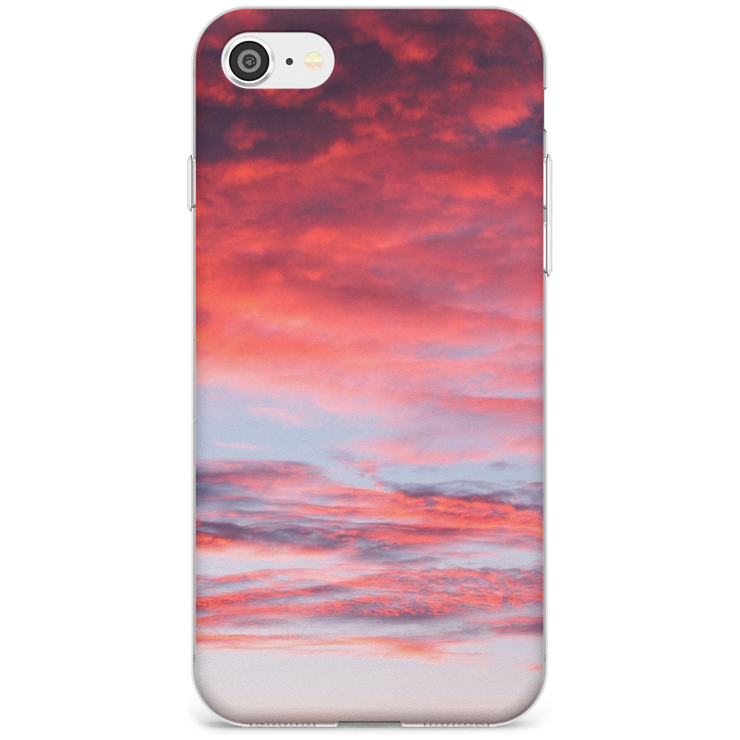 Pink Cloudy Sunset Photograph Slim TPU Phone Case for iPhone SE 8 7 Plus