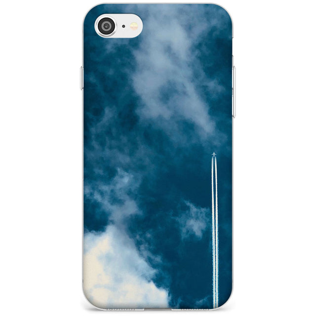 Plane in Cloudy Sky Photograph Slim TPU Phone Case for iPhone SE 8 7 Plus