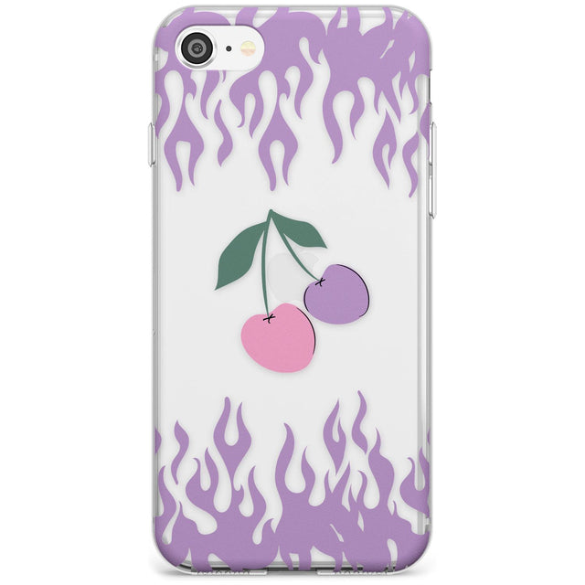 Cherries n' Flames Phone Case iPhone SE / Clear Case,iPhone 7/8 / Clear Case Blanc Space