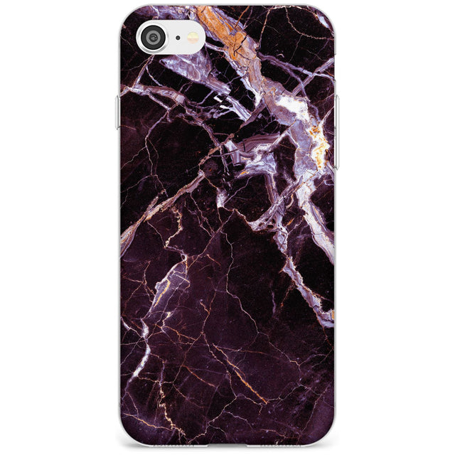 Black, Purple & Yellow shattered Marble Slim TPU Phone Case for iPhone SE 8 7 Plus