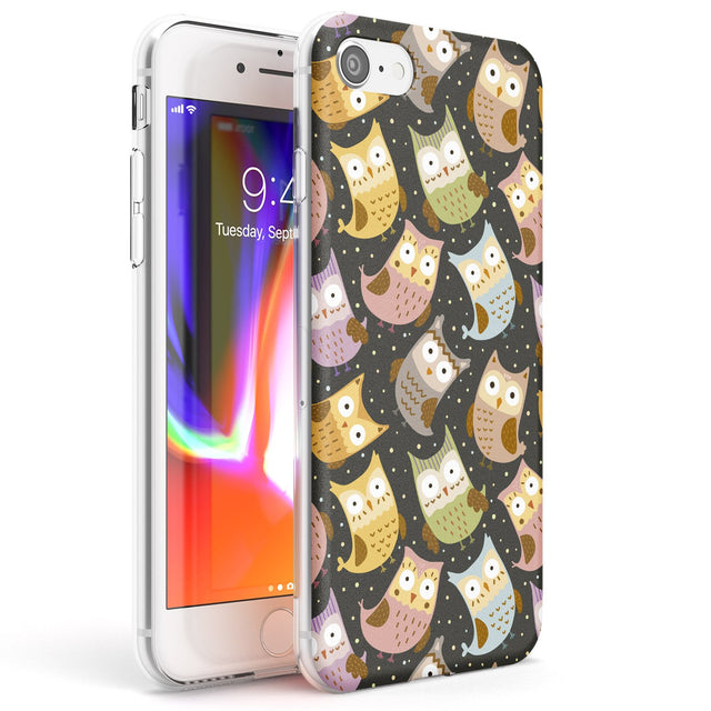 Cute Owl Pattern Phone Case iPhone SE / Clear Case,iPhone 7/8 / Clear Case Blanc Space