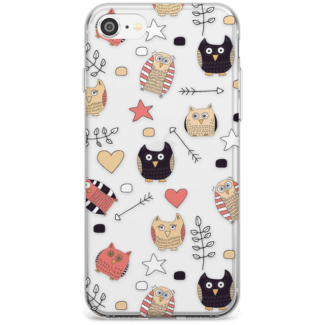 Cute Owl Pattern Slim TPU Phone Case for iPhone SE 8 7 Plus
