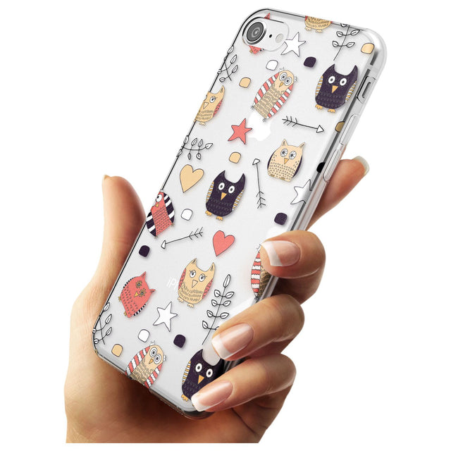 Cute Owl Pattern Slim TPU Phone Case for iPhone SE 8 7 Plus