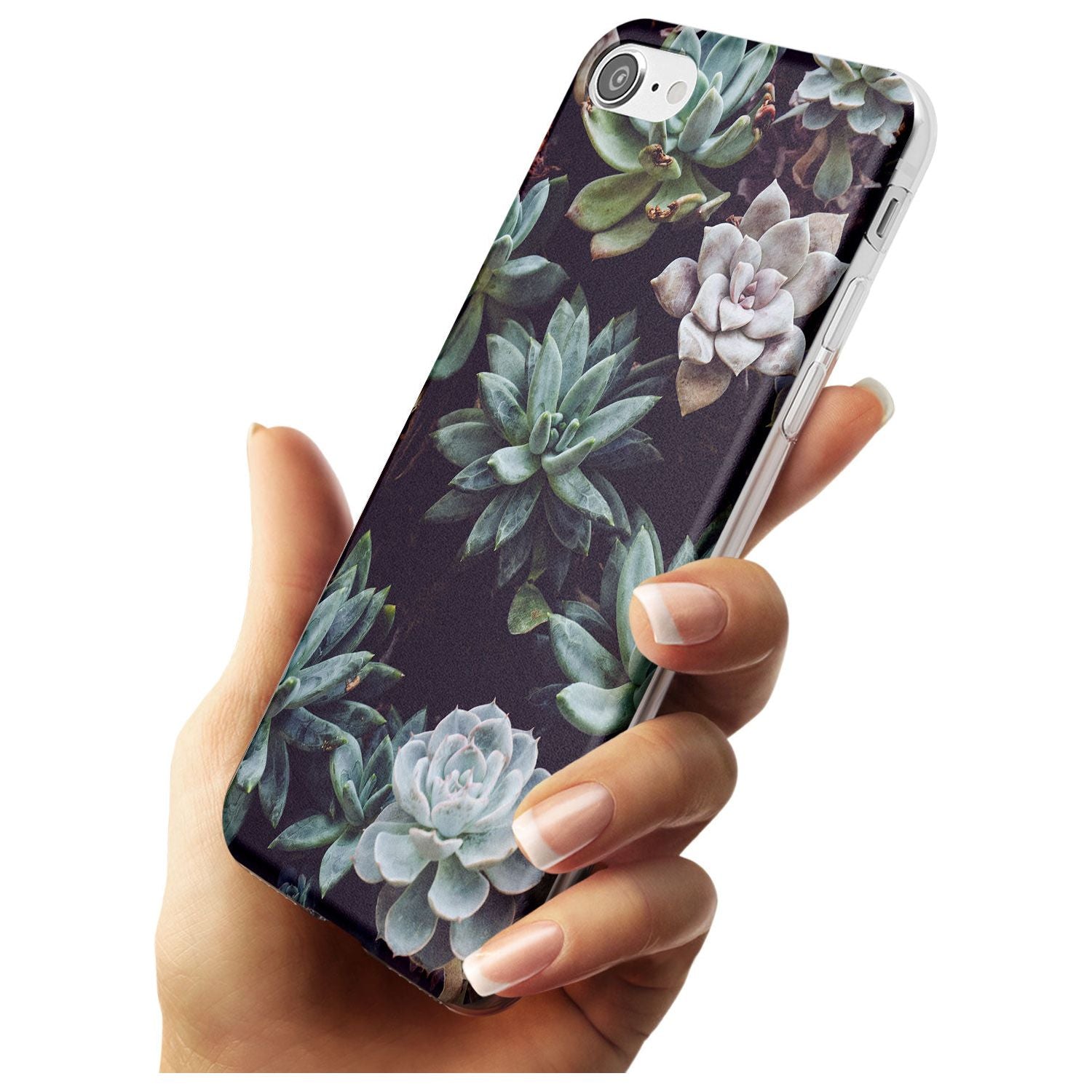 Mixed Succulents - Real Botanical Photographs Slim TPU Phone Case for iPhone SE 8 7 Plus
