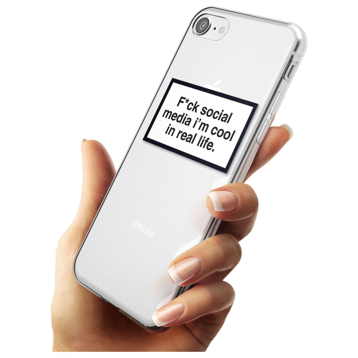 F*ck social media I'm cool in real life Black Impact Phone Case for iPhone SE 8 7 Plus