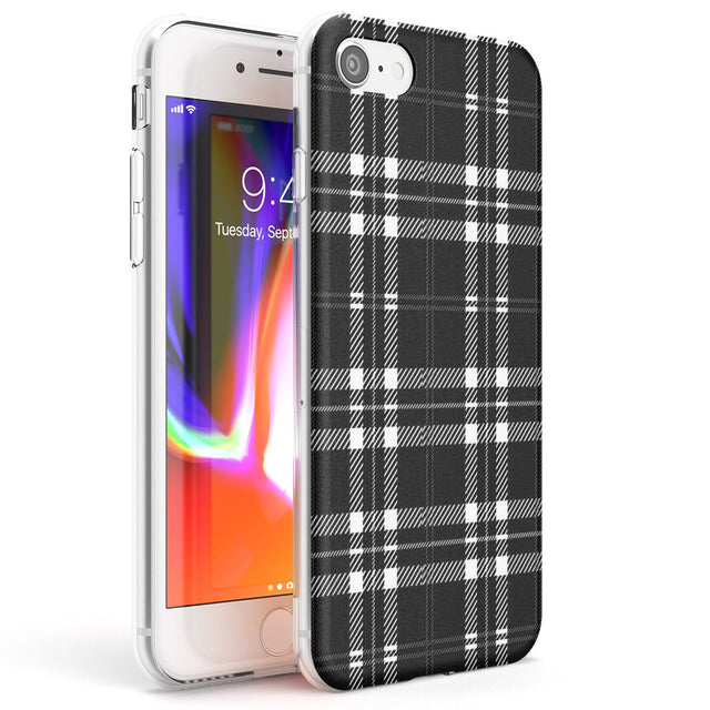 Divine Black Plaid Phone Case iPhone 7/8 / Clear Case,iPhone SE / Clear Case Blanc Space