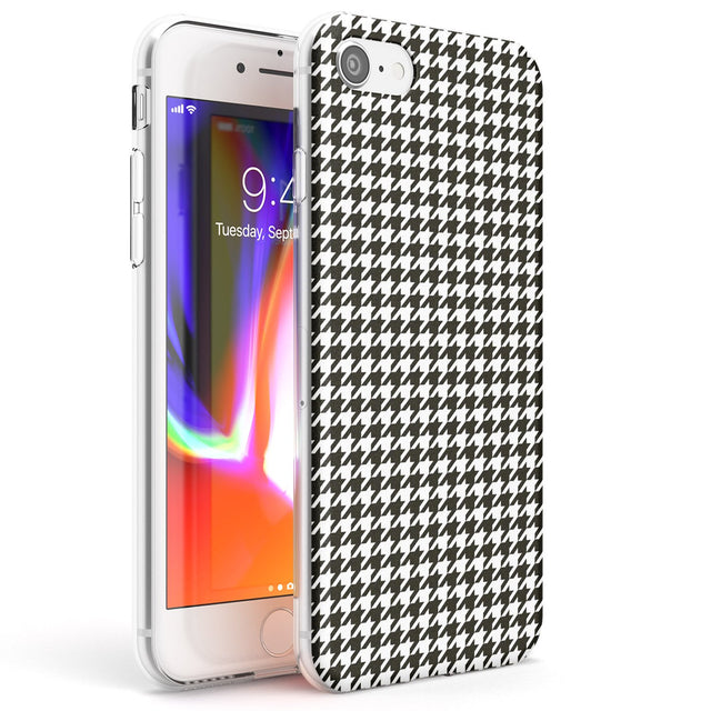 Chic Houndstooth Check Phone Case iPhone 7/8 / Clear Case,iPhone SE / Clear Case Blanc Space