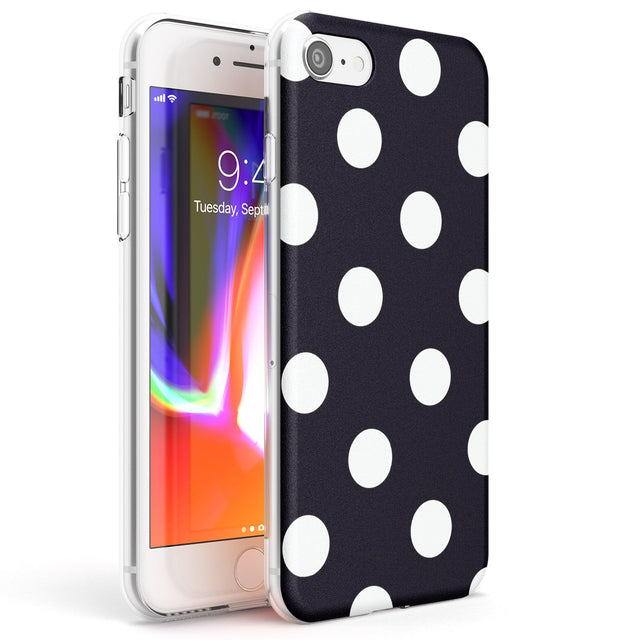 Chic Black Polka Dot Phone Case iPhone 7/8 / Clear Case,iPhone SE / Clear Case Blanc Space