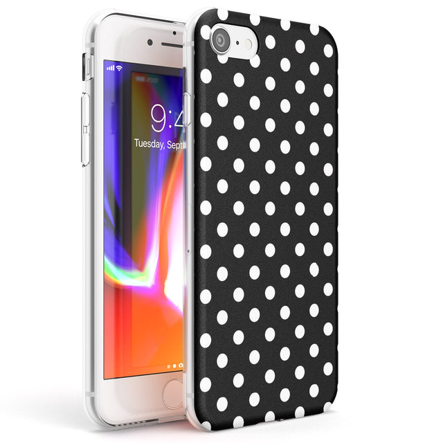 Designer Chic Black Polka Dot Phone Case iPhone 7/8 / Clear Case,iPhone SE / Clear Case Blanc Space