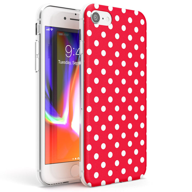Designer Lava Red Polka Dot Phone Case iPhone 7/8 / Clear Case,iPhone SE / Clear Case Blanc Space