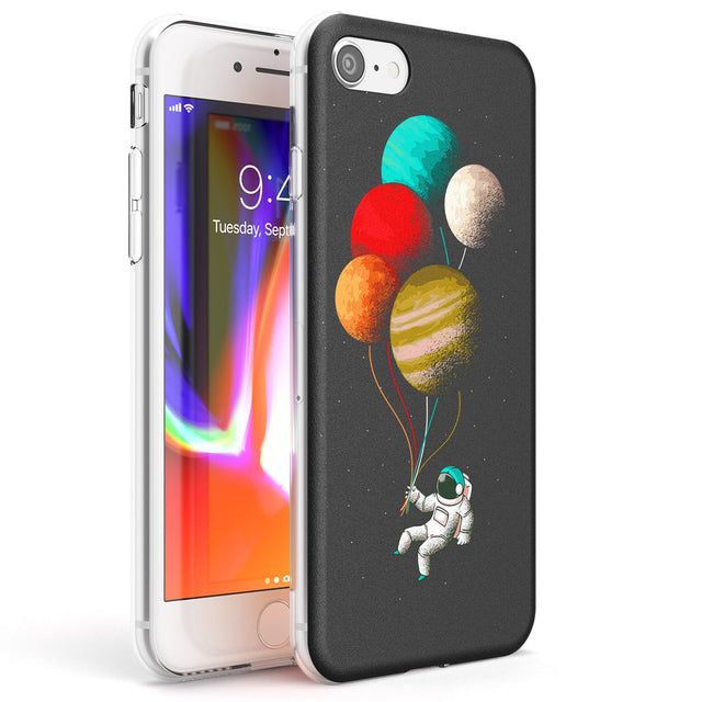 Astronaut Balloon Planets Phone Case iPhone 7/8 / Clear Case,iPhone SE / Clear Case Blanc Space