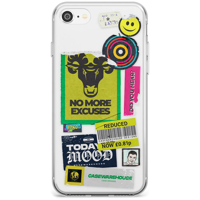 No More Excuses Sticker Mix Black Impact Phone Case for iPhone SE 8 7 Plus