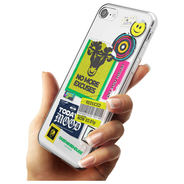 No More Excuses Sticker Mix Black Impact Phone Case for iPhone SE 8 7 Plus