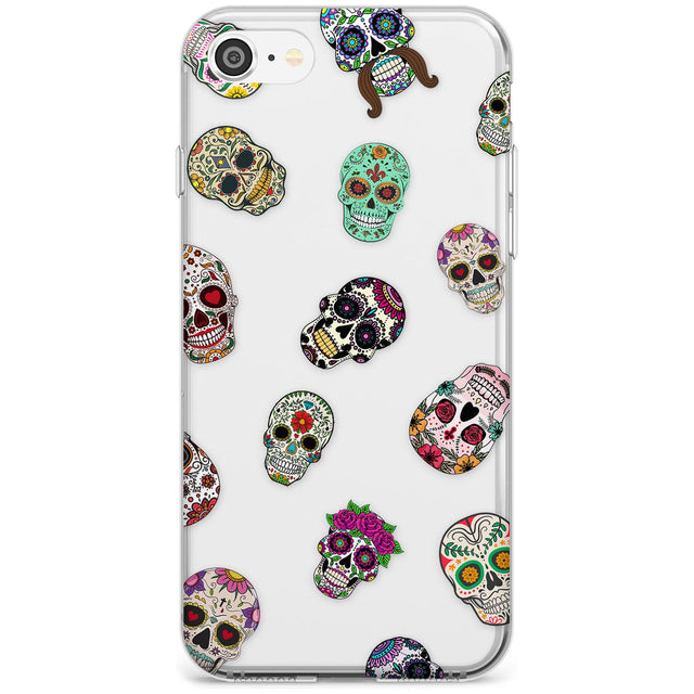 Mixed Sugar Skull Pattern Slim TPU Phone Case for iPhone SE 8 7 Plus