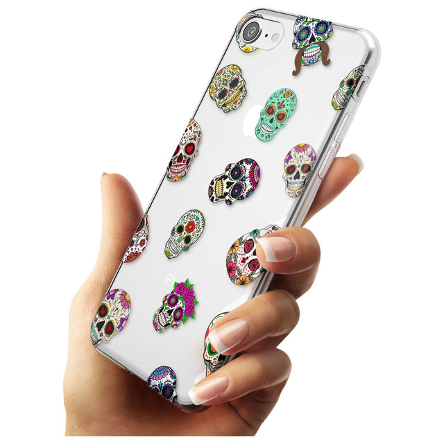 Mixed Sugar Skull Pattern Slim TPU Phone Case for iPhone SE 8 7 Plus