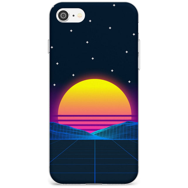 Retro Sunset Vaporwave Slim TPU Phone Case for iPhone SE 8 7 Plus