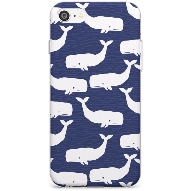 Cute Whales  Black Impact Phone Case for iPhone SE 8 7 Plus