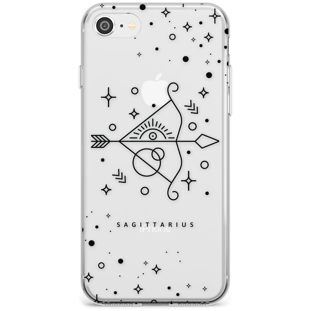 Sagittarius Emblem - Transparent Design Slim TPU Phone Case for iPhone SE 8 7 Plus
