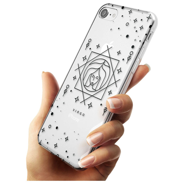 Virgo Emblem - Transparent Design Slim TPU Phone Case for iPhone SE 8 7 Plus