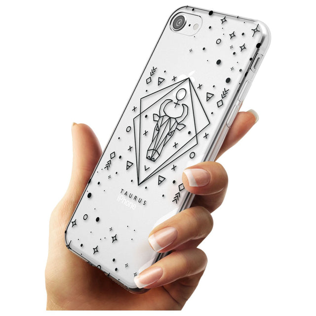 Taurus Emblem - Transparent Design Slim TPU Phone Case for iPhone SE 8 7 Plus