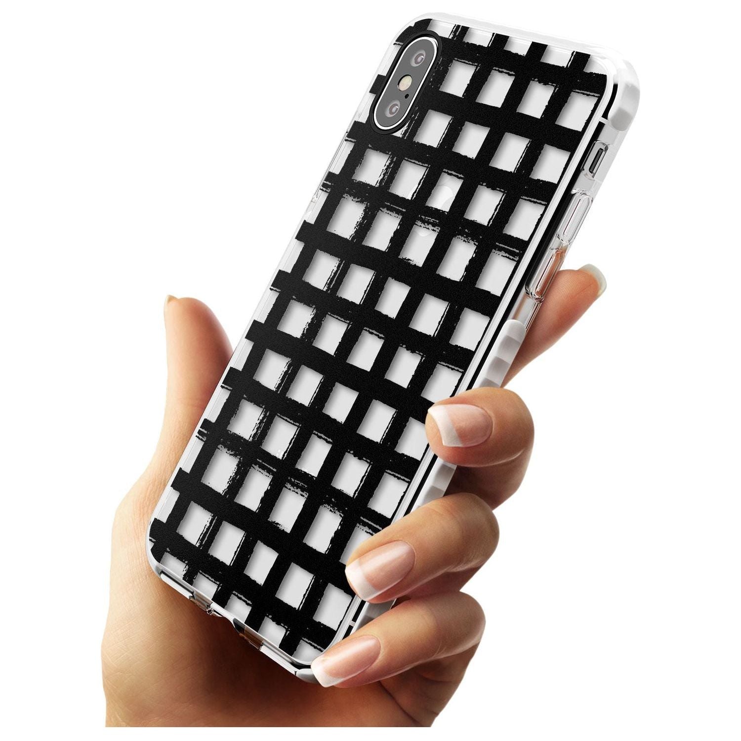 Messy Black Grid - Clear Slim TPU Phone Case Warehouse X XS Max XR