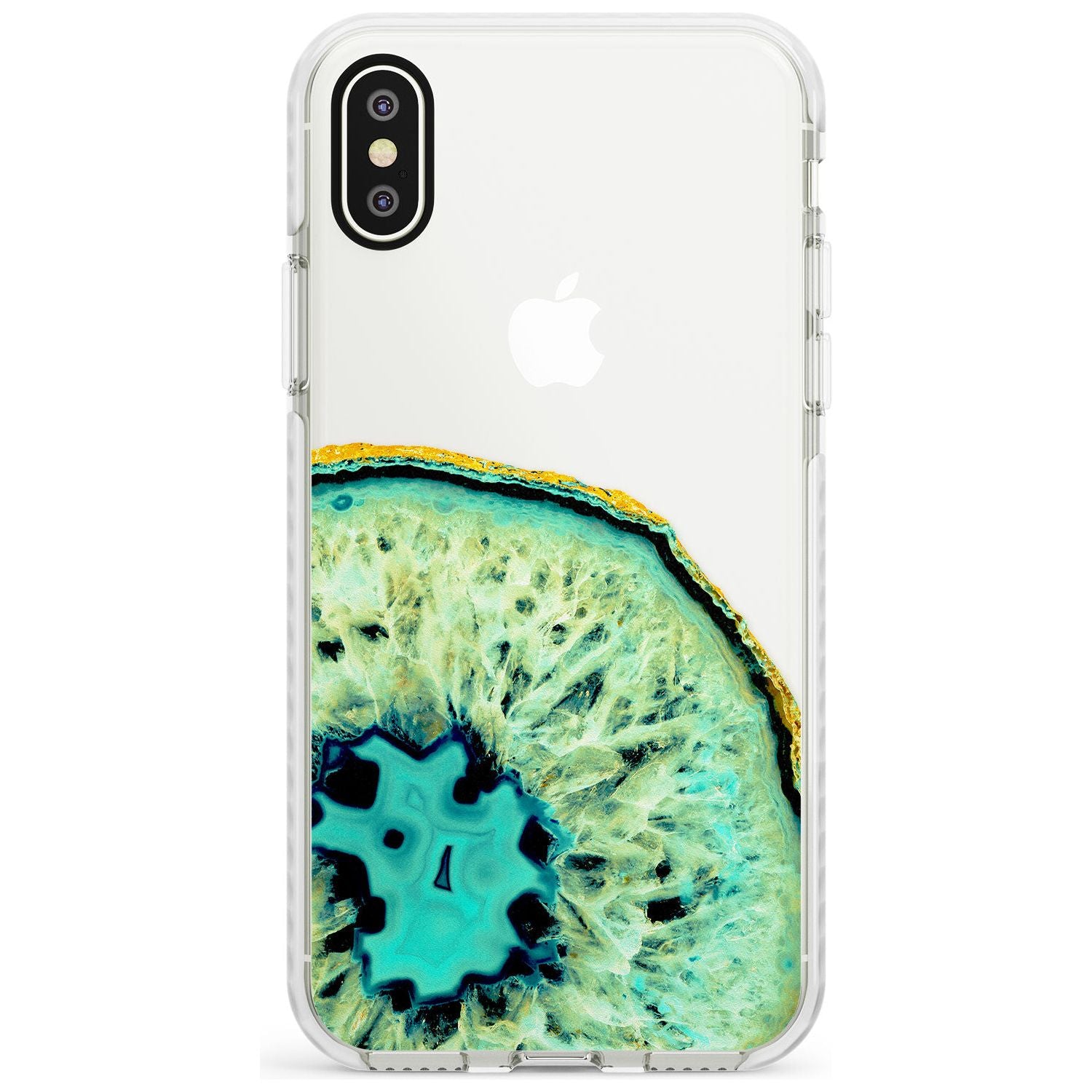 Turquoise & Green Gemstone Crystal Clear Design Impact Phone Case for iPhone X XS Max XR
