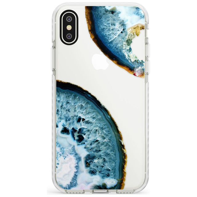 Blue, White & Yellow Agate Gemstone Impact Phone Case for iPhone X XS Max XR
