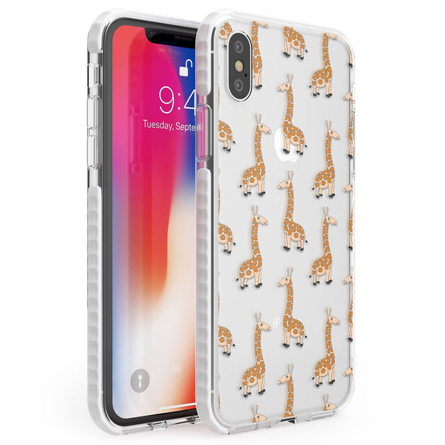 Cute Giraffe Pattern Clear Phone Case iPhone X / iPhone XS / Impact Case,iPhone XR / Impact Case,iPhone XS MAX / Impact Case Blanc Space