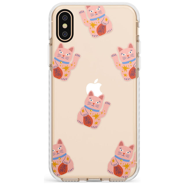 Waving Cat Pattern Impact Phone Case for iPhone X XS Max XR