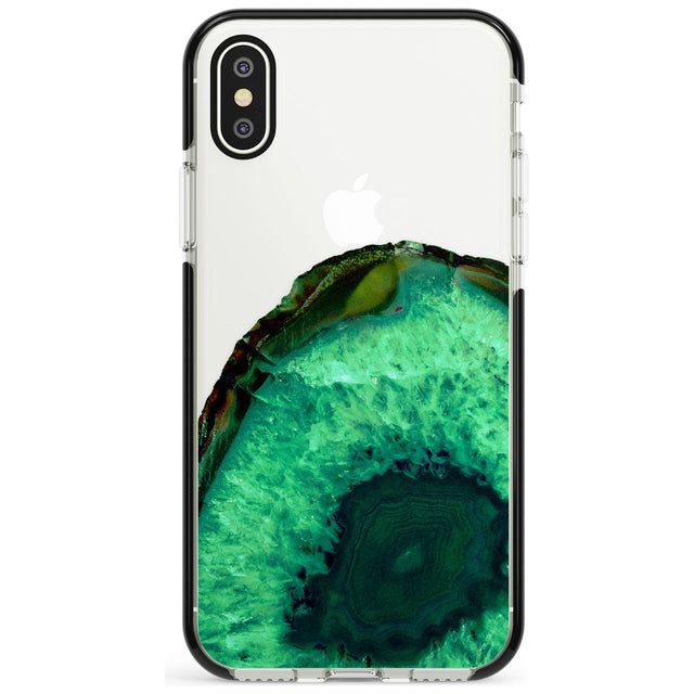 Emerald Green Gemstone Crystal Clear Design Black Impact Phone Case for iPhone X XS Max XR