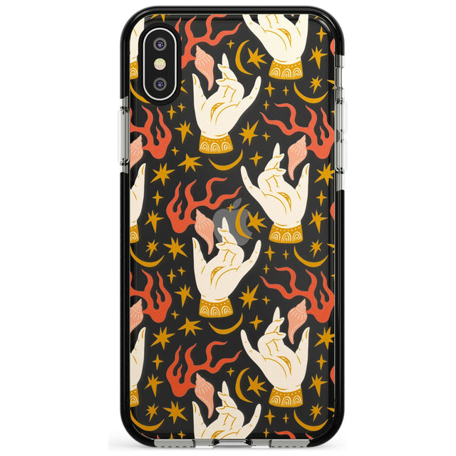 Hand Watcher Pattern Black Impact Phone Case for iPhone X XS Max XR