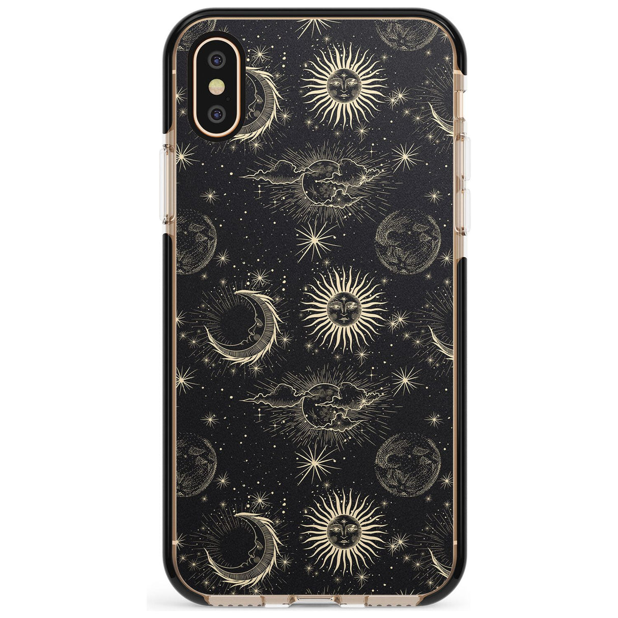 Large Suns, Moons & Clouds Pink Fade Impact Phone Case for iPhone X XS Max XR