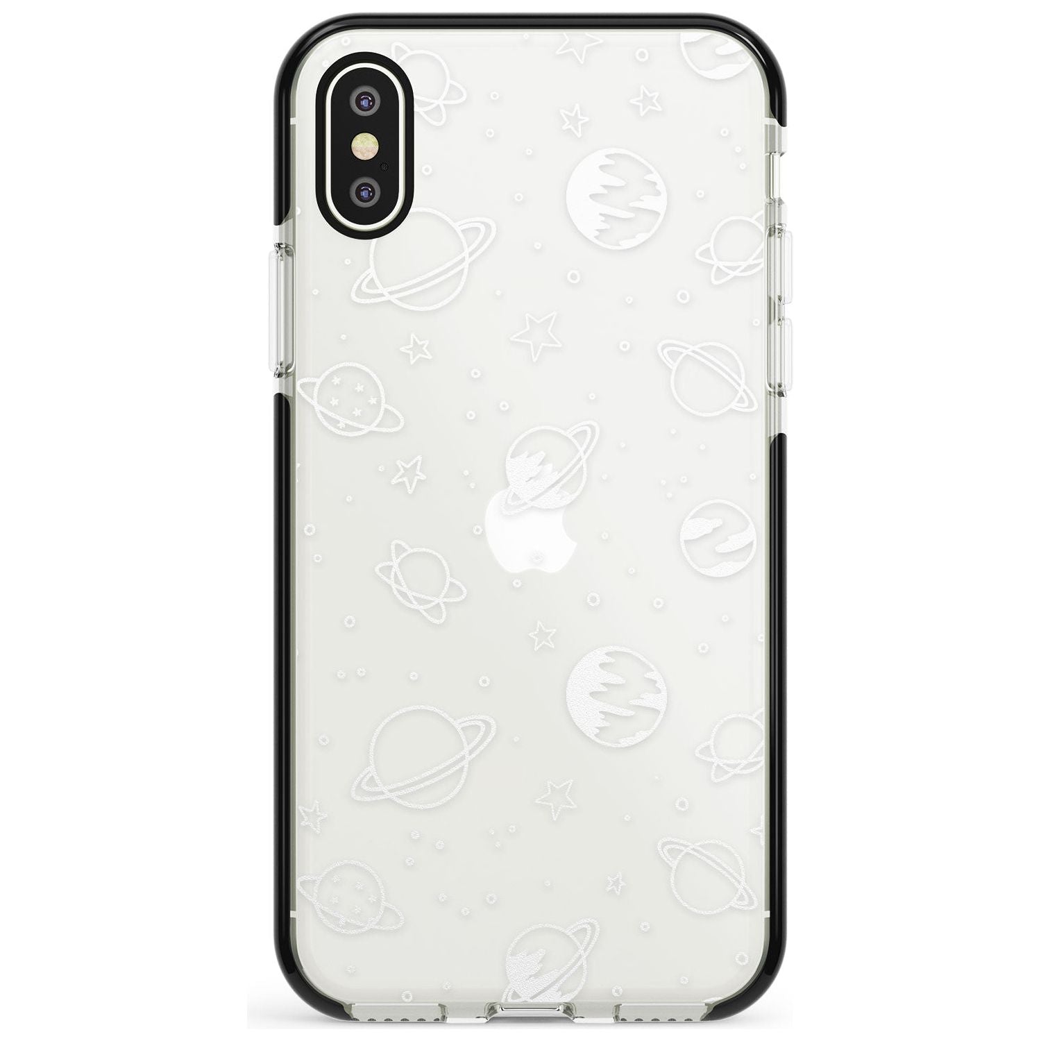 Outer Space Outlines: White on Clear Pink Fade Impact Phone Case for iPhone X XS Max XR