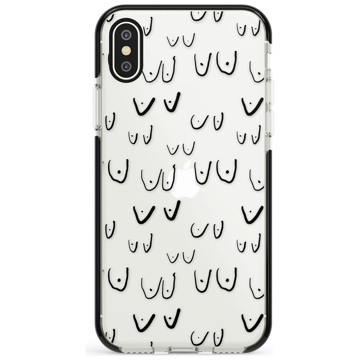 Boob Pattern (Black) Pink Fade Impact Phone Case for iPhone X XS Max XR