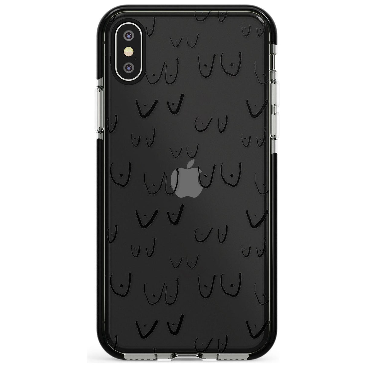 Boob Pattern (Black) Pink Fade Impact Phone Case for iPhone X XS Max XR