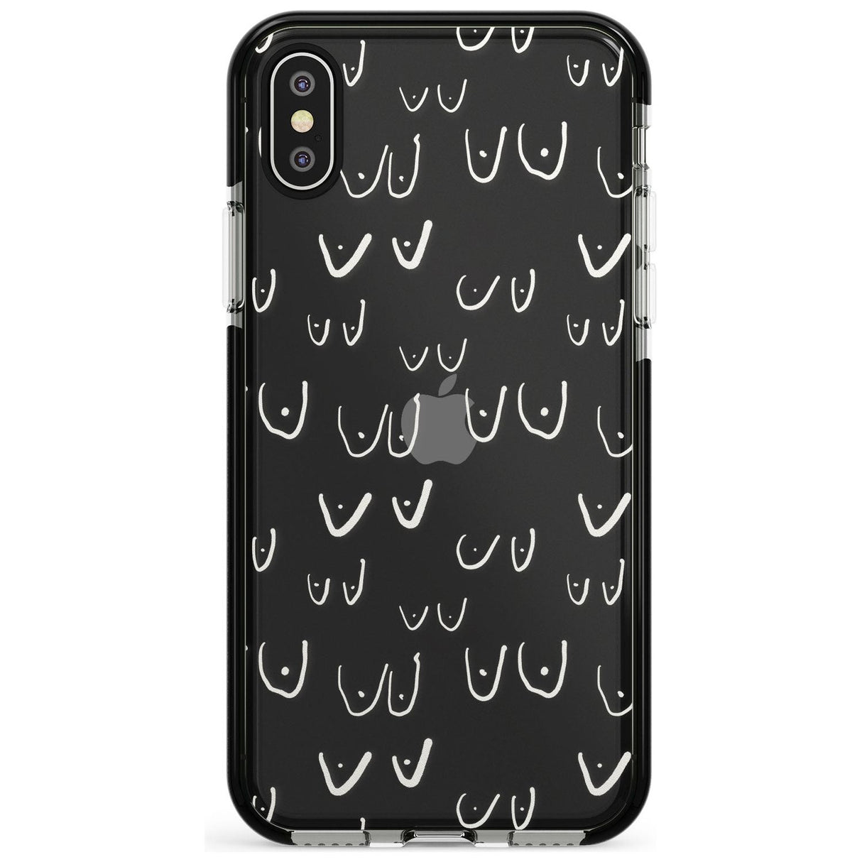 Boob Pattern (White) Pink Fade Impact Phone Case for iPhone X XS Max XR