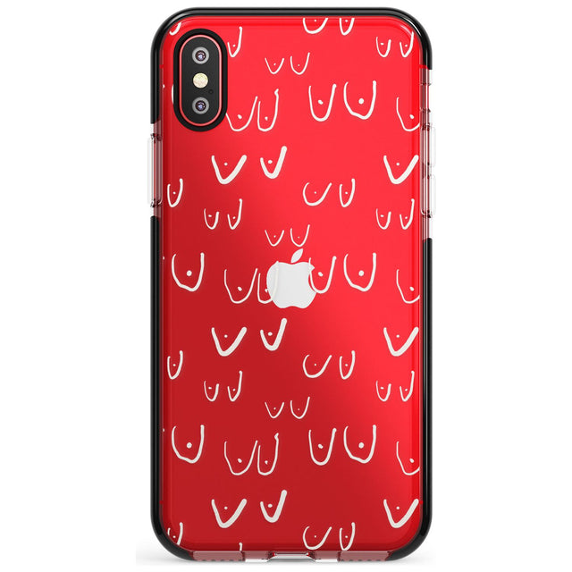 Boob Pattern (White) Pink Fade Impact Phone Case for iPhone X XS Max XR