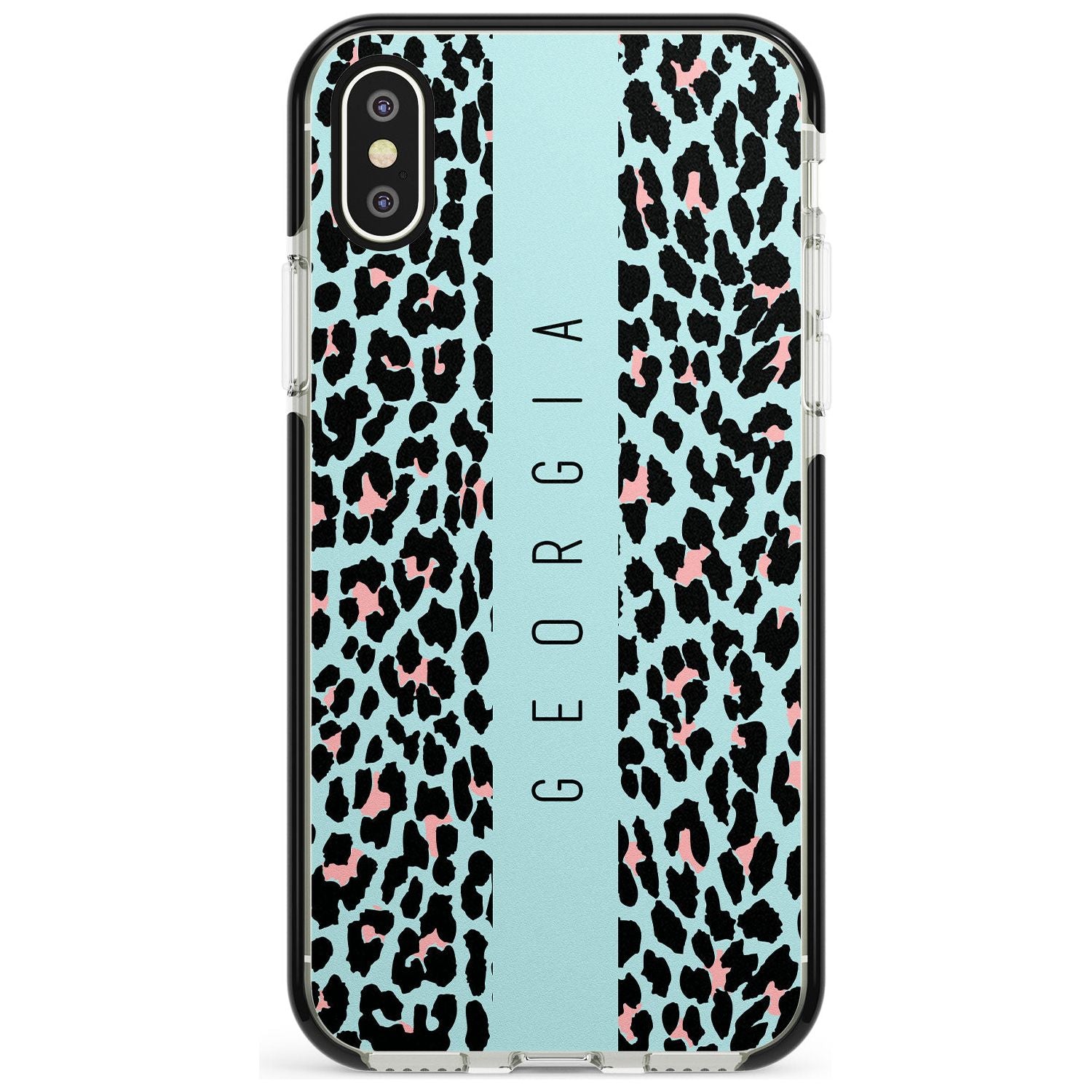 Custom Blue Leopard Spots iPhone Case  Black Impact Custom Phone Case - Case Warehouse