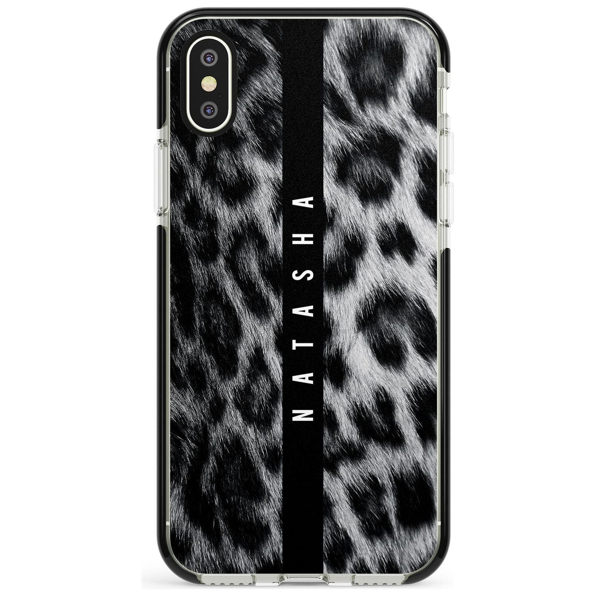 Snow Leopard Print iPhone Case  Black Impact Custom Phone Case - Case Warehouse