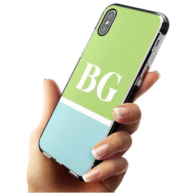Colourblock: Green & Turquoise Black Impact Phone Case for iPhone X XS Max XR