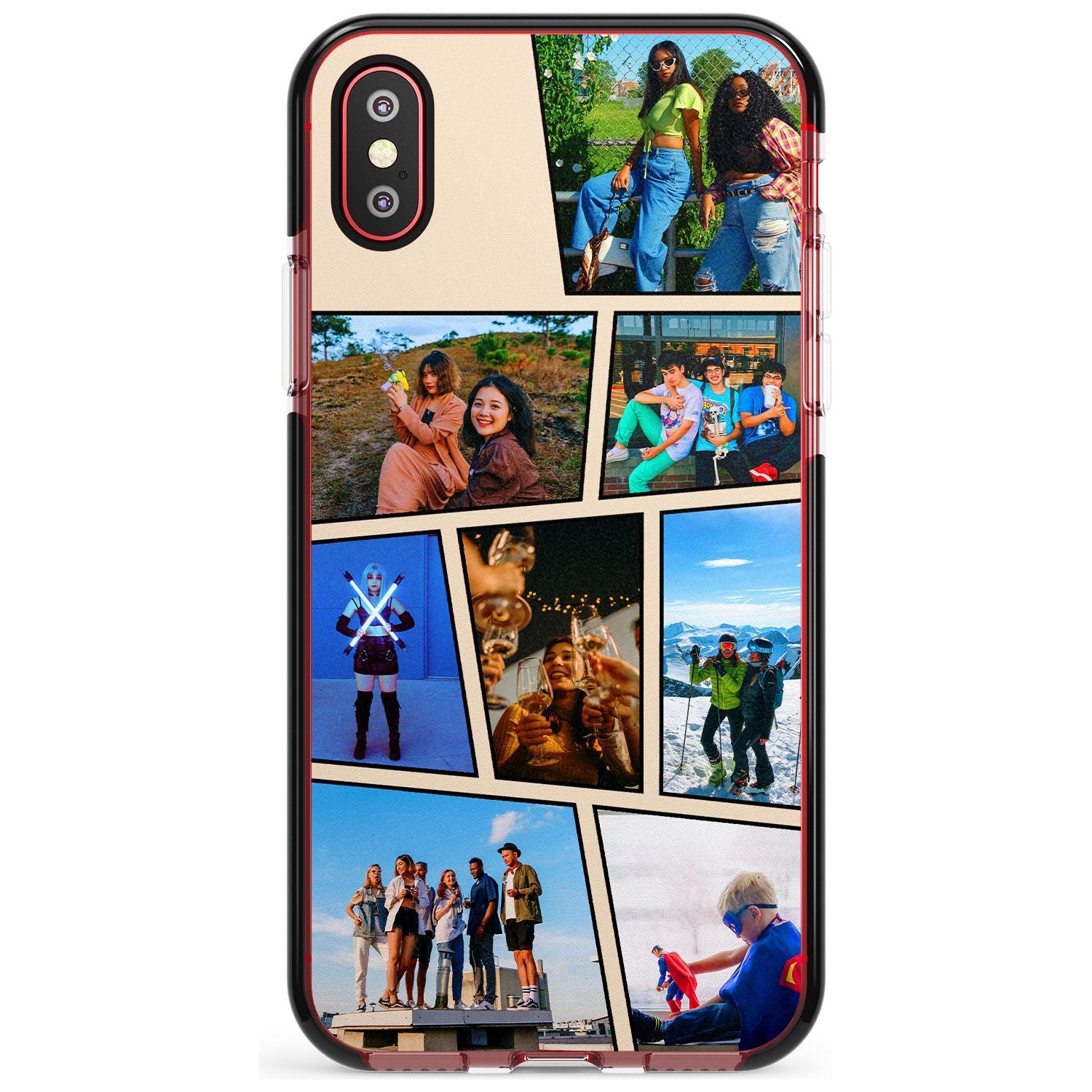 Comic Strip Photo Black Impact Phone Case for iPhone X XS Max XR