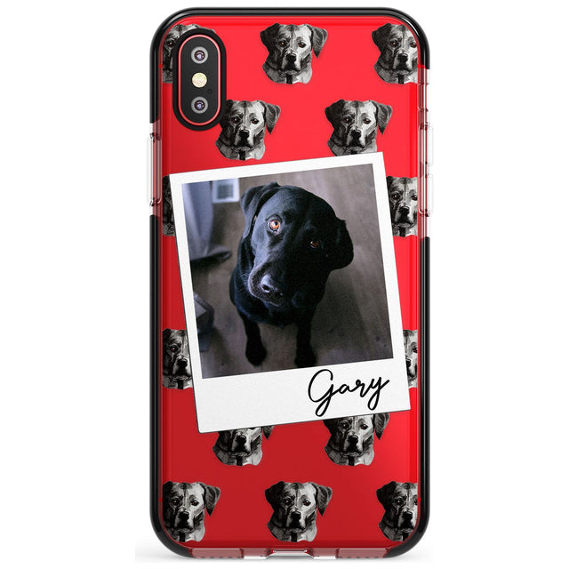 Labrador, Black - Custom Dog Photo Pink Fade Impact Phone Case for iPhone X XS Max XR