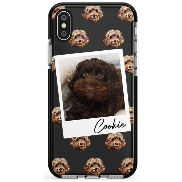 Cockapoo, Brown - Custom Dog Photo Pink Fade Impact Phone Case for iPhone X XS Max XR