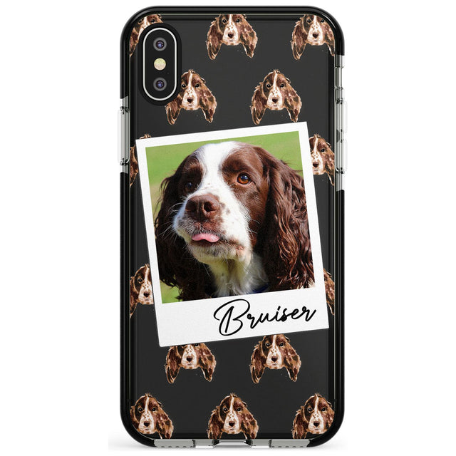 Springer Spaniel - Custom Dog Photo Pink Fade Impact Phone Case for iPhone X XS Max XR