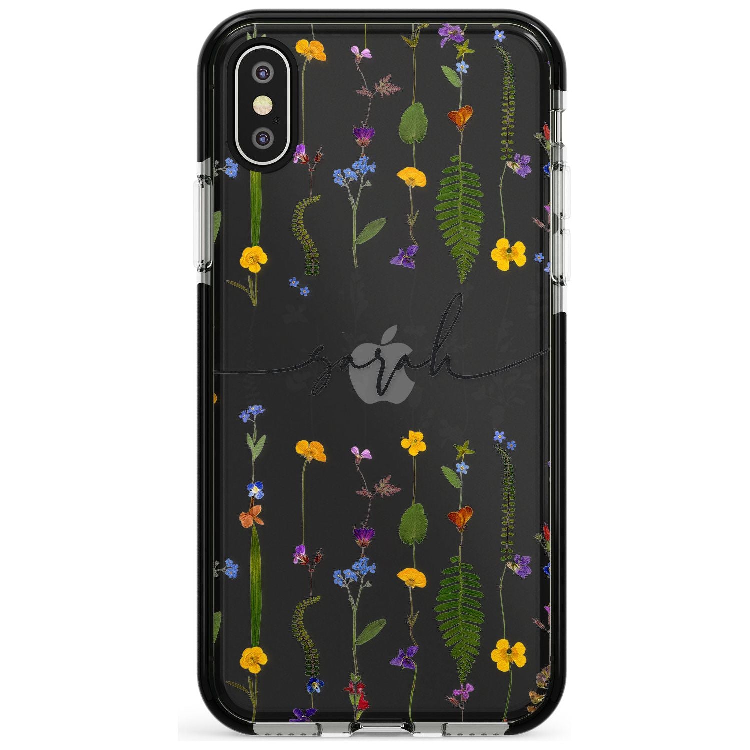 Custom Wildflower Lines Pink Fade Impact Phone Case for iPhone X XS Max XR