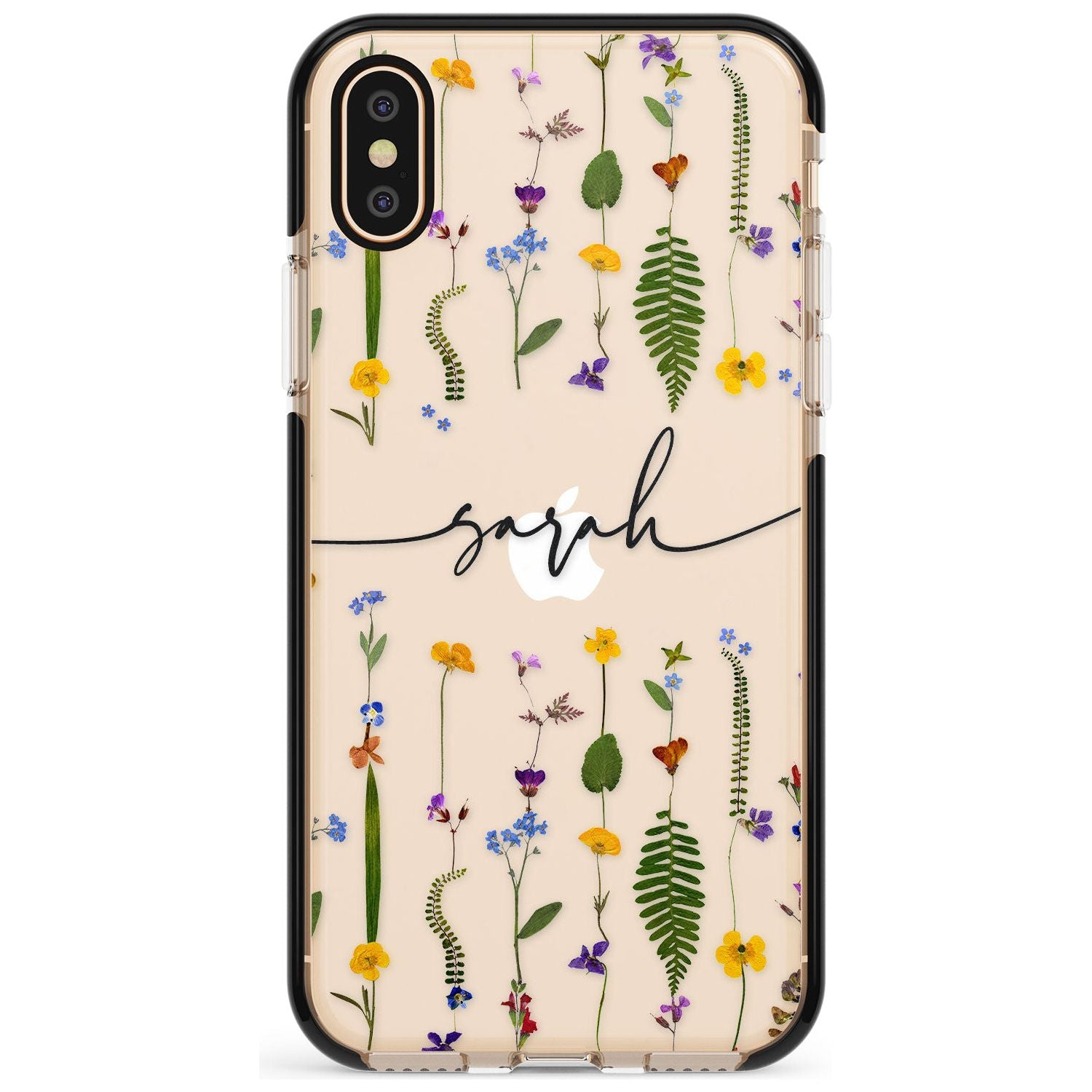 Custom Wildflower Lines Pink Fade Impact Phone Case for iPhone X XS Max XR
